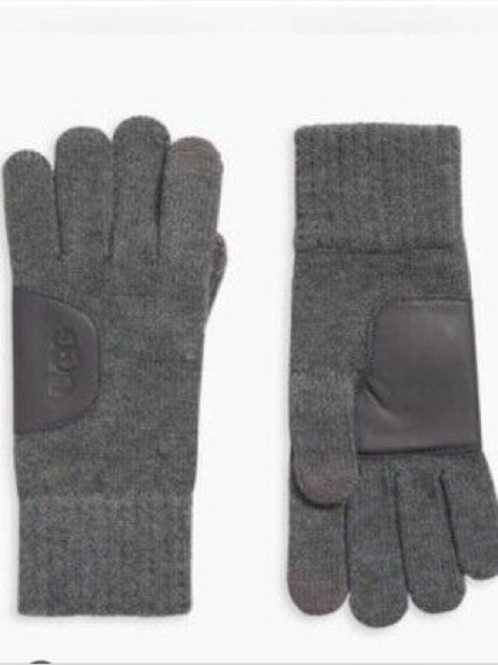 UGG Charcoal Knit Touchscreen Gloves with Grip Patch